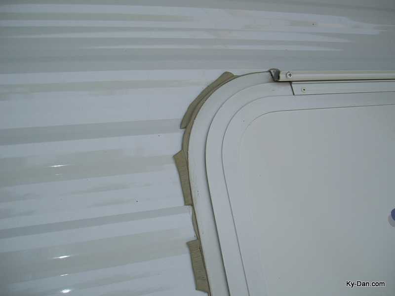 Resealing a window in a travel trailer